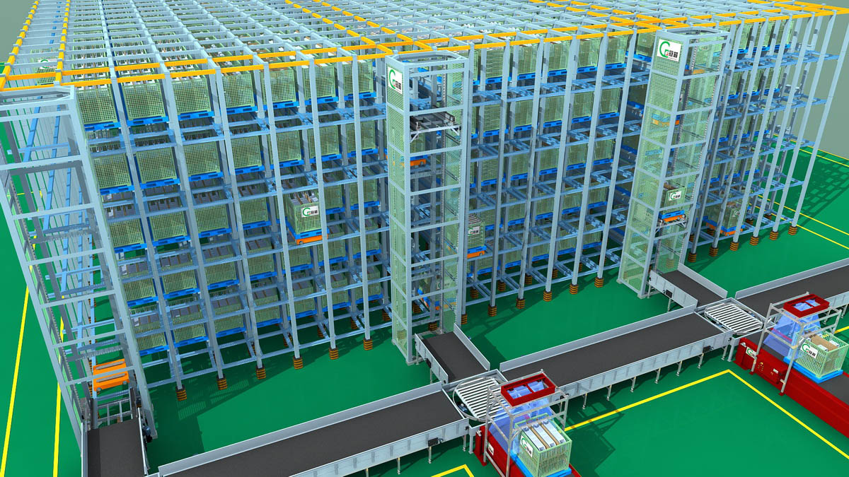 智能化立体仓库3D效果图_高维动画制作公司 智能化立体仓库3D效果图_高维动画制作公司