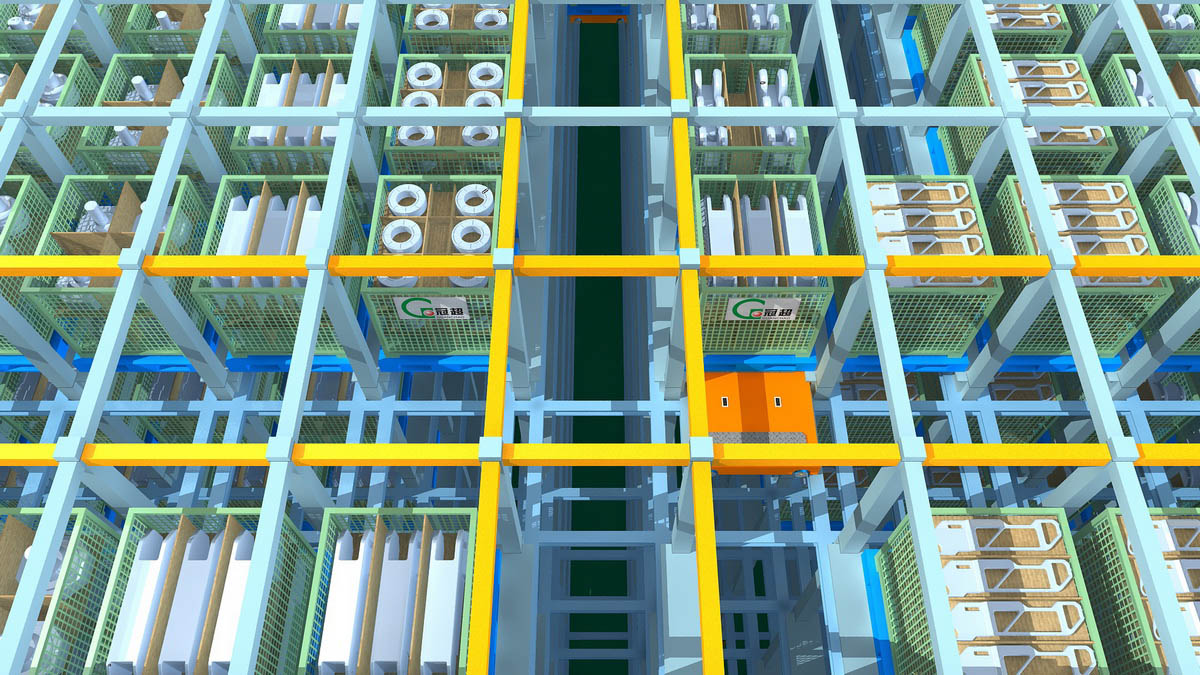 一体化立体仓库3D效果图_高维动画制作公司 一体化立体仓库3D效果图_高维动画制作公司