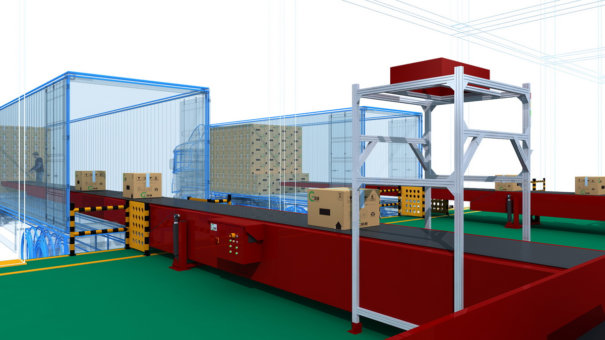 伸缩皮带机3D效果图_高维动画制作公司 伸缩皮带机3D效果图_高维动画制作公司